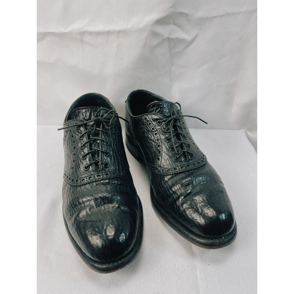 Vtg Footjoy Classics Genuine Sharkskin Saddle Black Oxford Dress Shoes 9